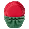 Cupcake Vormpjes HoM Effen Kerst Mix 50x33mm. 50st.