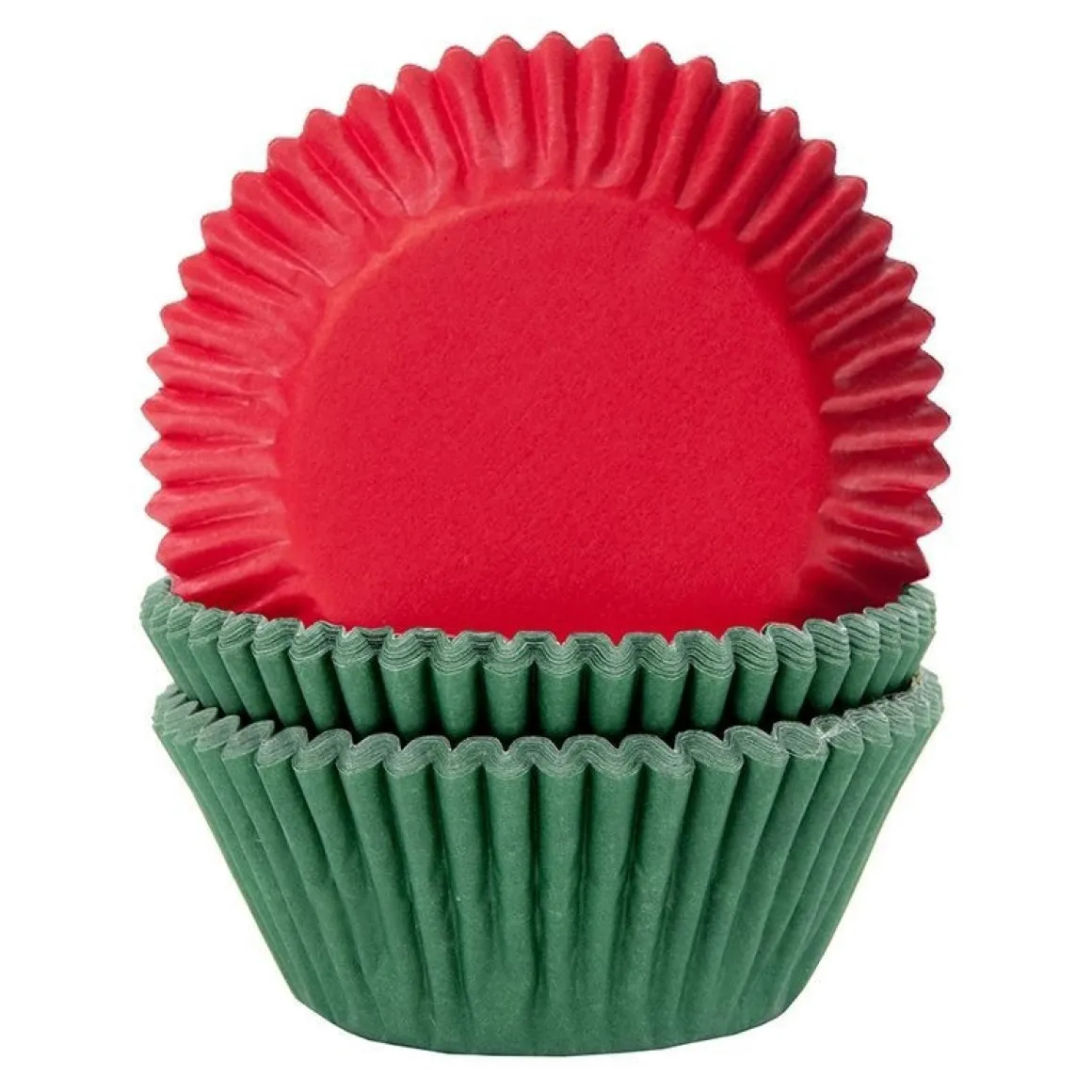 Cupcake Vormpjes HoM Effen Kerst Mix 50x33mm. 50st.