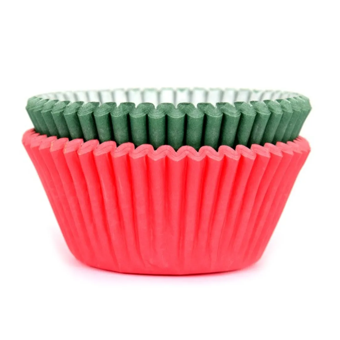 Cupcake Vormpjes HoM Effen Kerst Mix 50x33mm. 50st.
