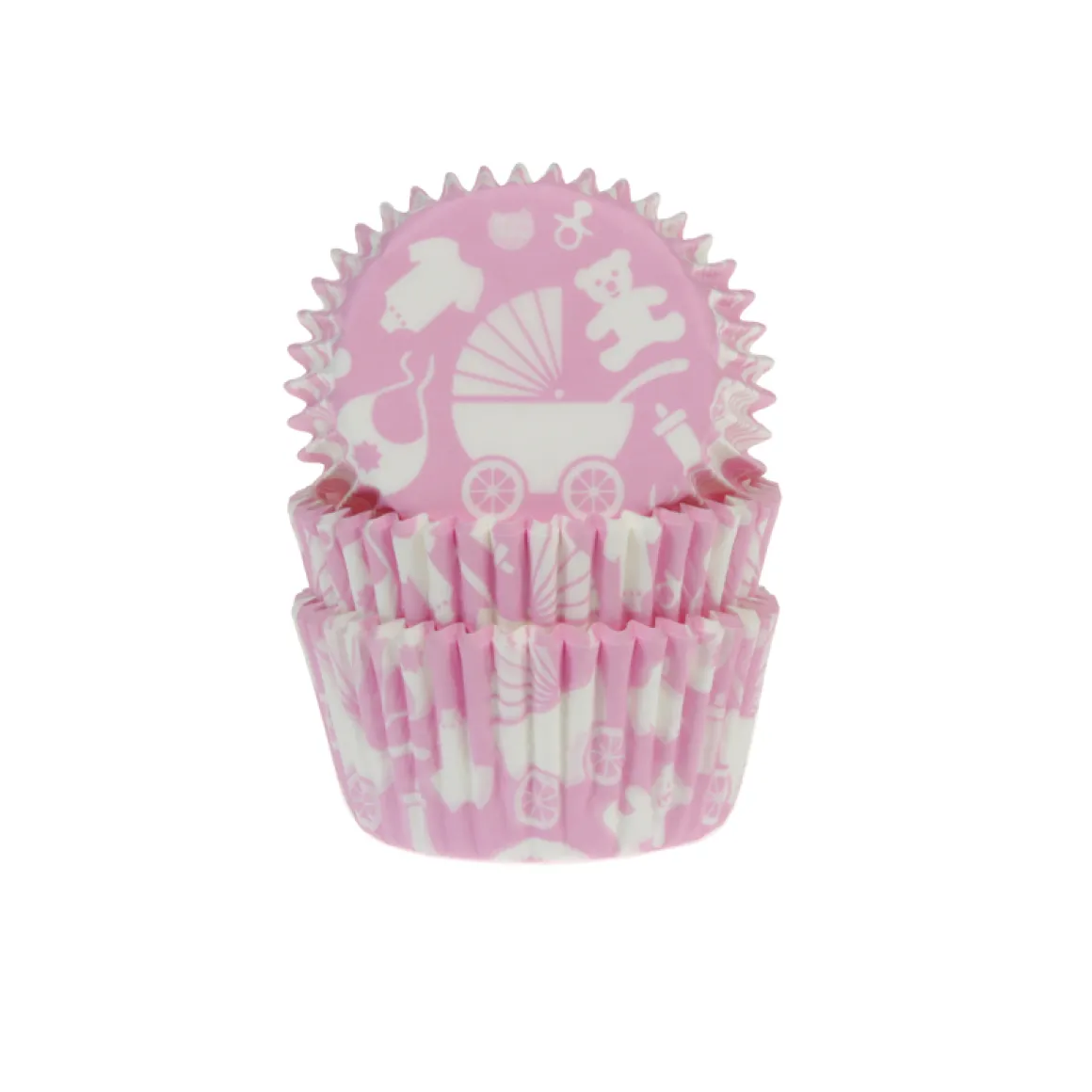 Cupcake Vormpjes HoM Geboorte Roze 50x33mm. 50st.
