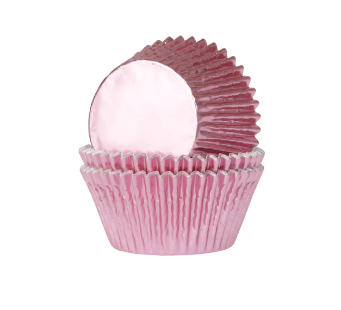 Cupcake Vormpjes HoM MINI Folie Baby Roze 33x20mm. 36st.