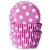 Cupcake Vormpjes HoM MINI Polkadot Roze 35x23mm. 60st.