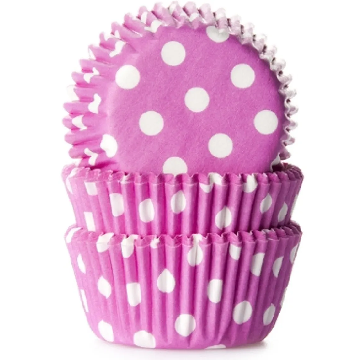 Cupcake Vormpjes HoM MINI Polkadot Roze 35x23mm. 60st.
