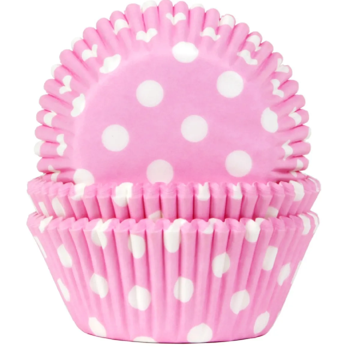 Cupcake Vormpjes HoM Polkadot Roze 50x33mm. 50st.
