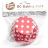 Cupcake Vormpjes HoM Polkadot Rood 50x33mm. 50st.