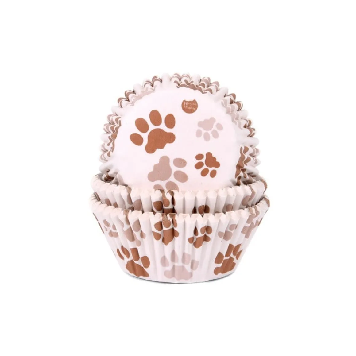 Cupcake Vormpjes HoM Pootafdruk Bruin 50x33mm. 50st.