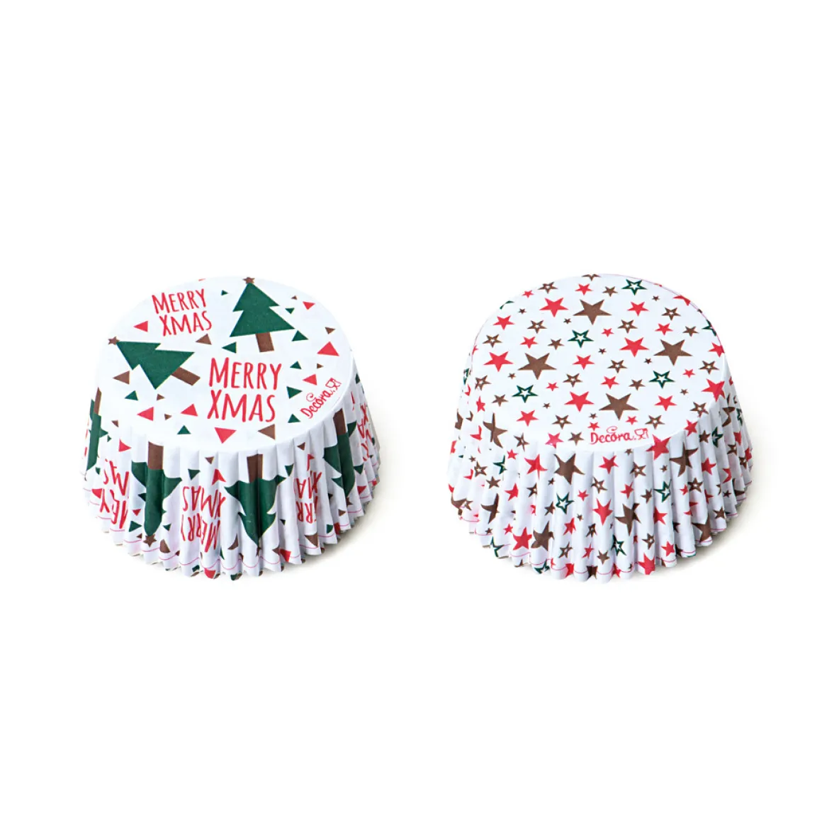 Cupcake Vormpjes Kerst Sterren Ø50x32(h) mm 36 stuks