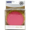 Cupcake Vormpjes PME Roze met Gouden Rand 30 stuks