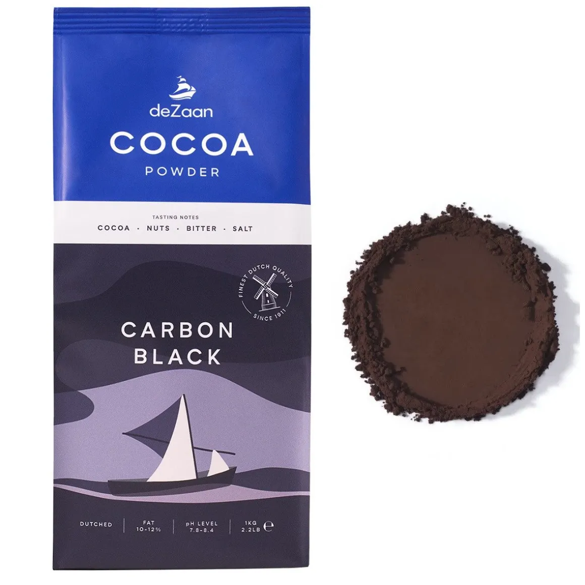 deZaan Cacaopoeder Carbon Black 1kg**