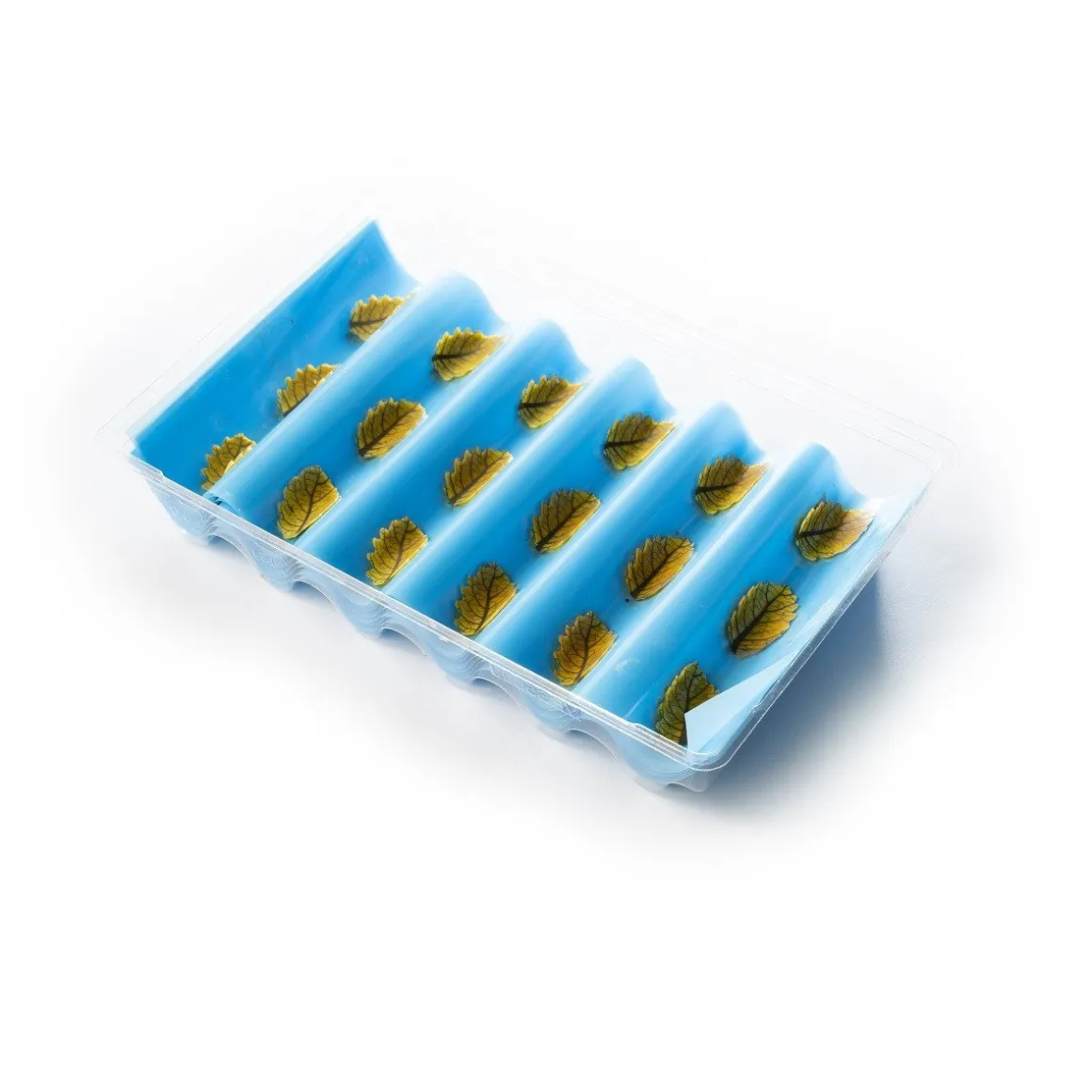 Dobla Chocoladedecoratie Gebogen Blad Geel (144 stuks)