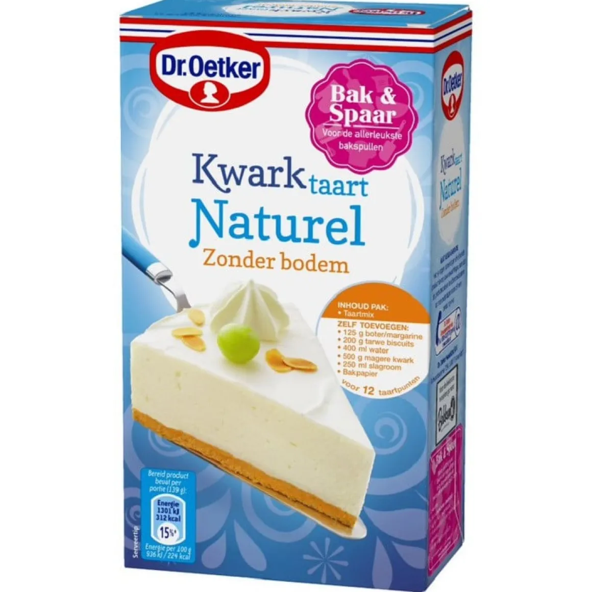 Dr. Oetker Kwarktaart Naturel (zonder bodem) Mix 195g