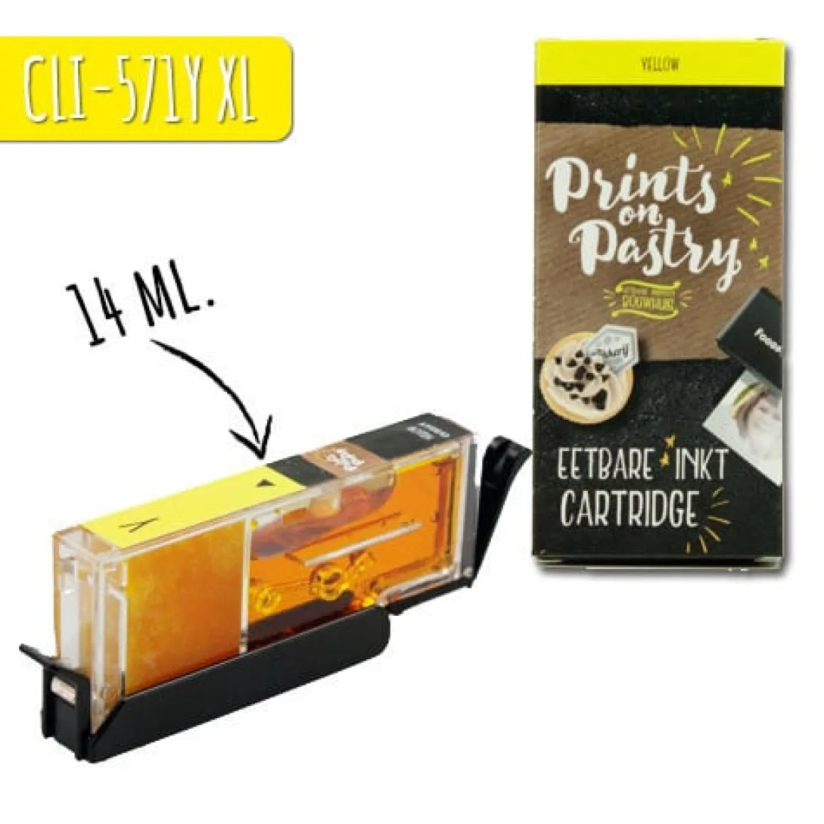 Eetbare Inkt Cartridge Geel XL (CLI-571Y)