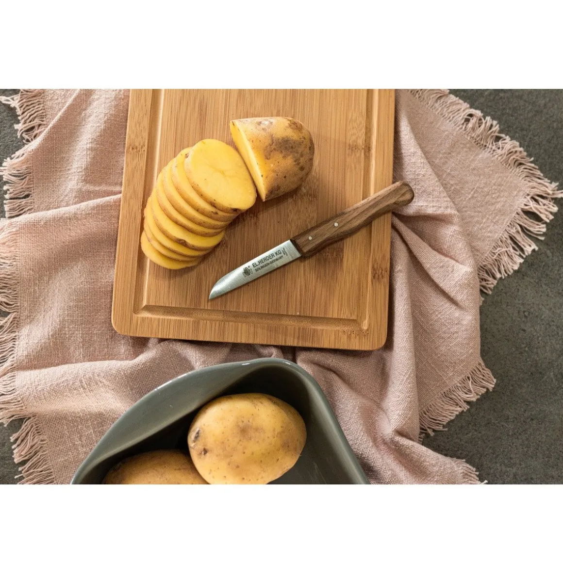 El Herder Schilmes RVS met Houten Handvat 8cm