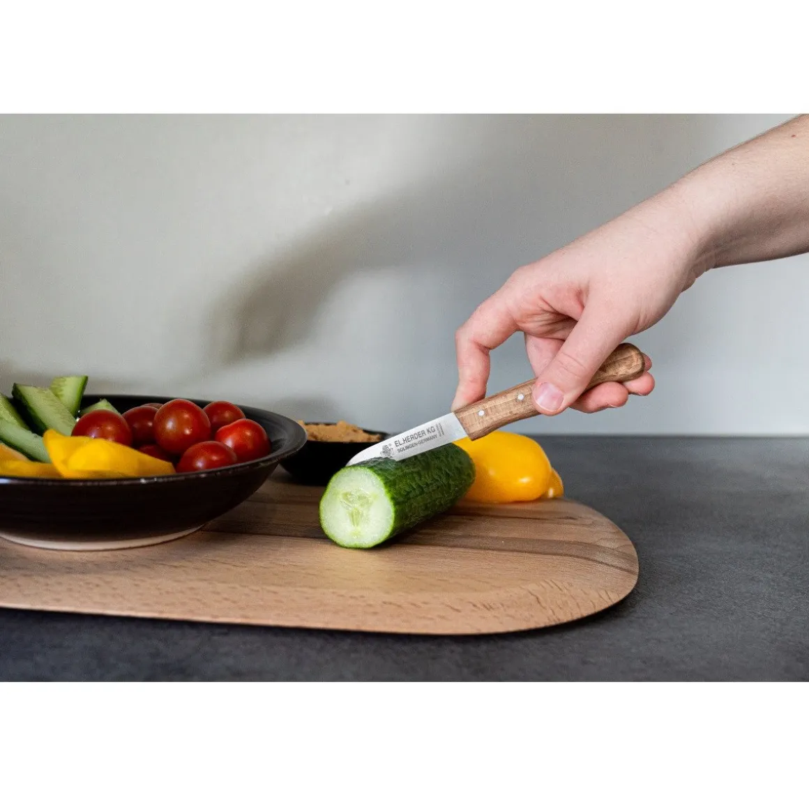 El Herder Schilmes RVS met Houten Handvat 8cm