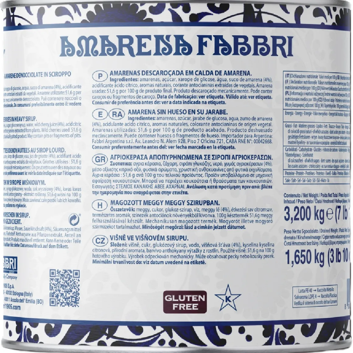 Fabbri Amarena Kersen op Siroop 3,2kg