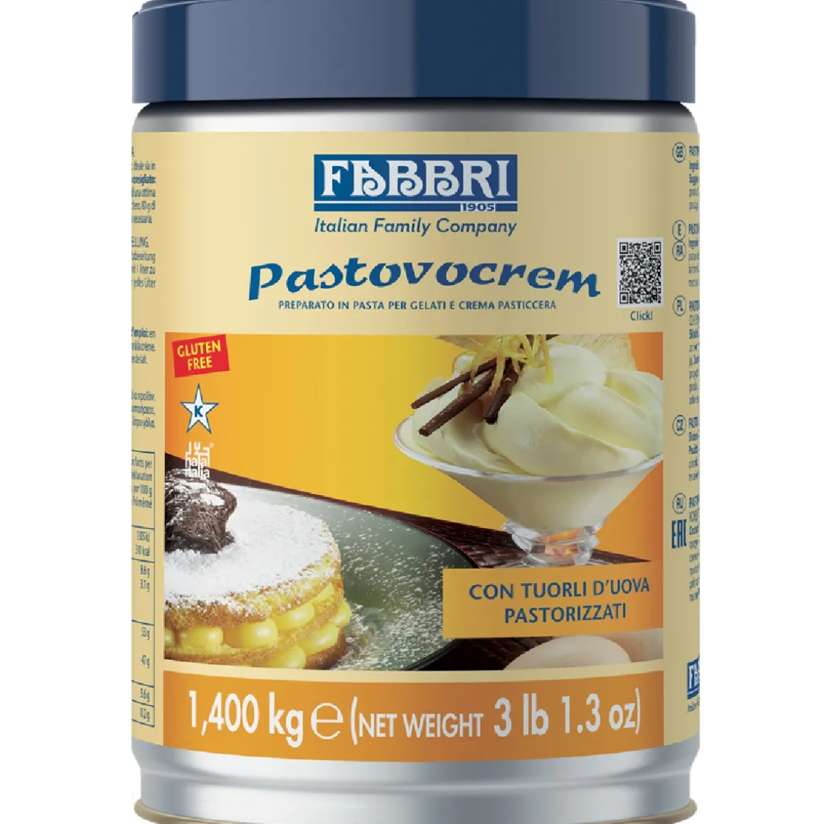 Fabbri Pastovocrem (gepasteuriseerd ei) 1,4kg