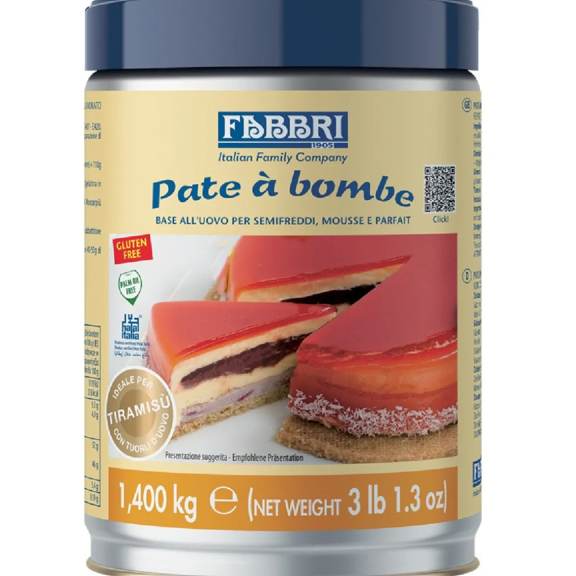 Fabbri Pate à Bombe (gepasteuriseerd ei) 1,4kg