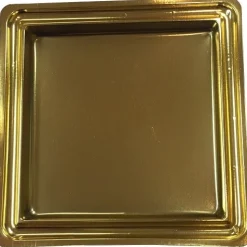 Gebaksschoteltje kunststof Vierkant Goud 88mm