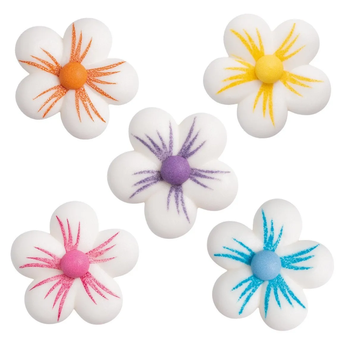 Günthart Suikerdecoratie Bloemen Wit/Gekleurd 100st.