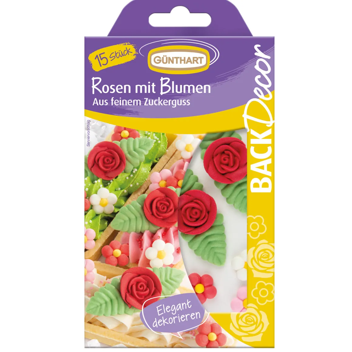 Günthart Suikerdecoratie Rozen en Bloemen 15st.