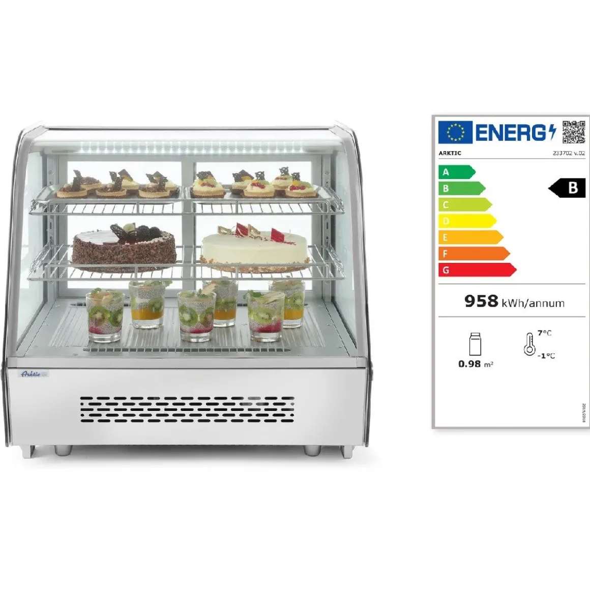 Hendi Arktic Gebakvitrine 120 Liter