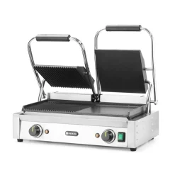 Hendi Contactgrill - dubbele versie half geribd