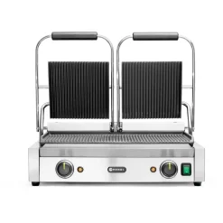 Hendi Contactgrill - dubbele versie Geheel geribd