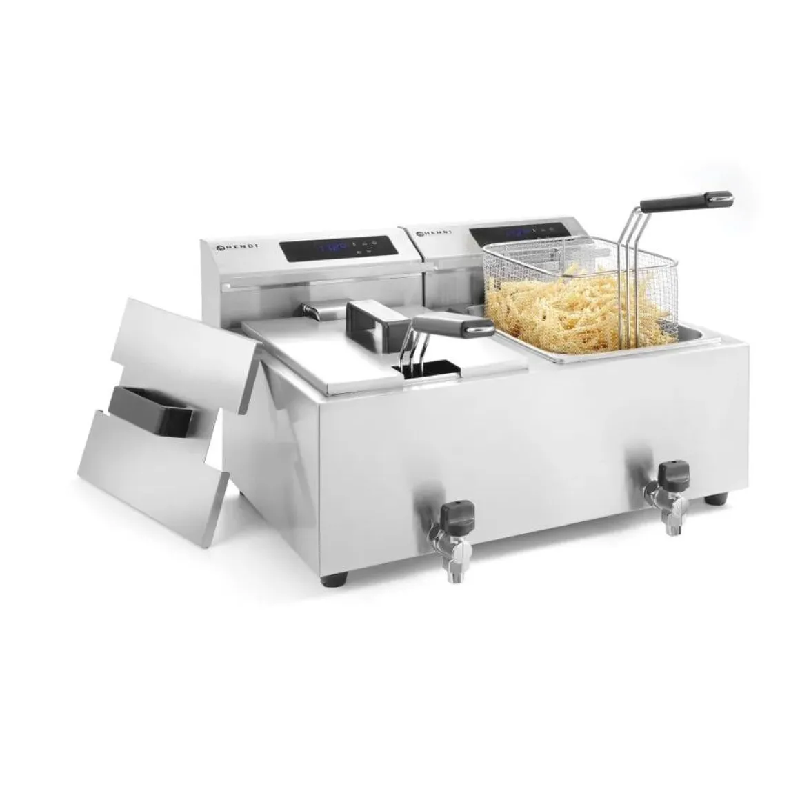 Hendi Friteuse met aftapkraan digitaal - 2 x 8L