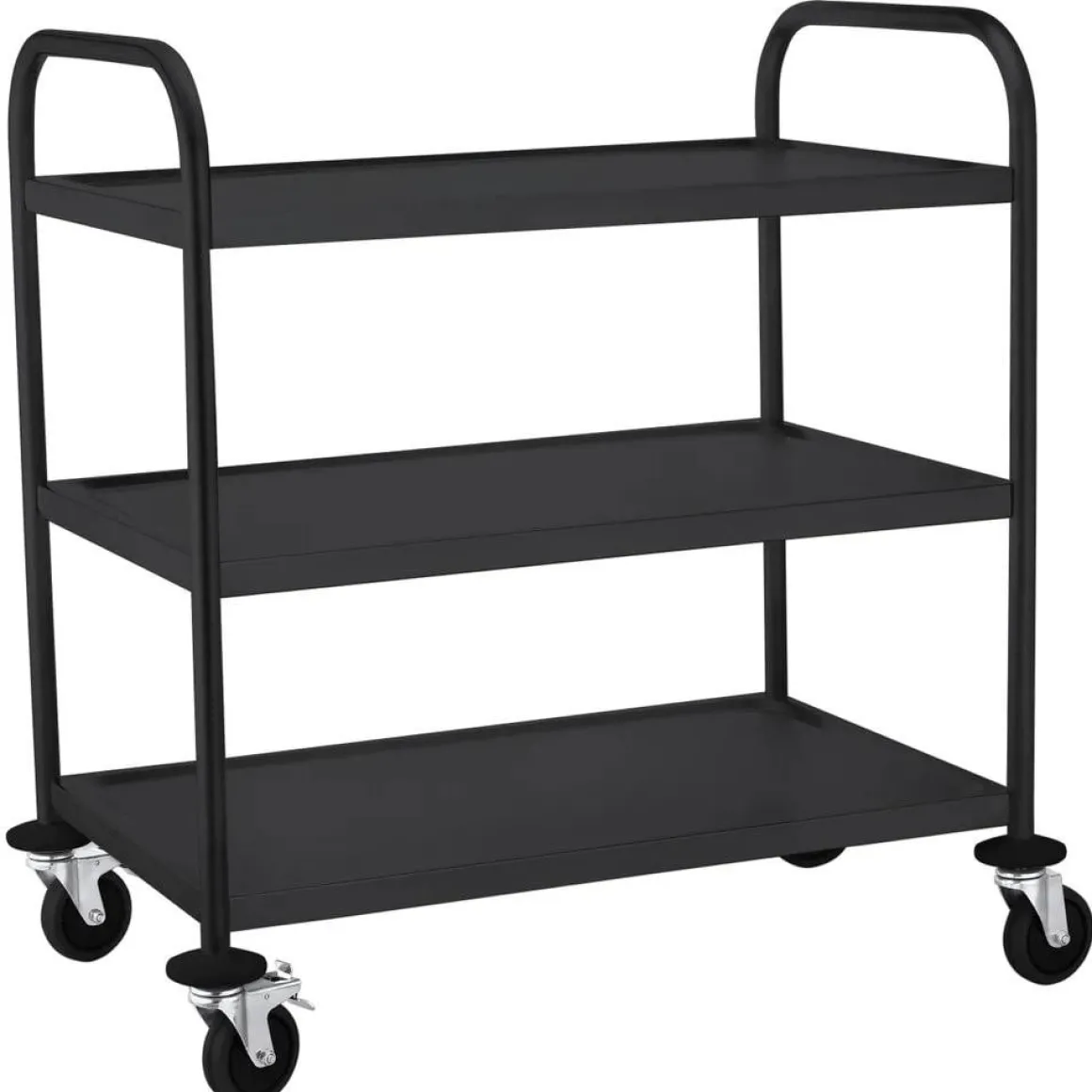 Hendi Serveerwagen mat zwart 3 plateaus