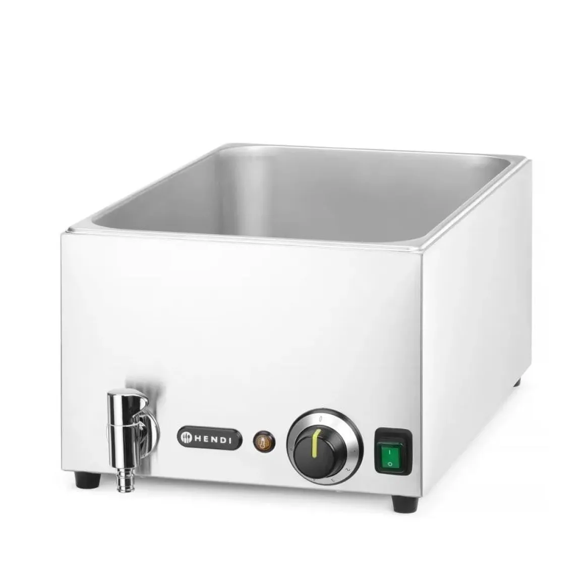 Hendi Set: Bain-marie met afvoerkraan + 3x GN 1/3 en deksel