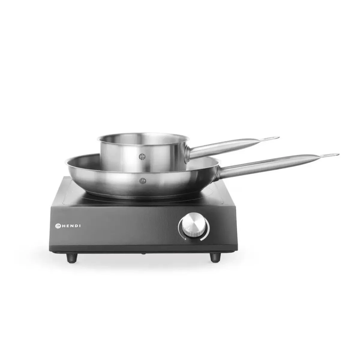 Hendi Set: Inductie kookplaat 3500W + steelpan + koekenpan