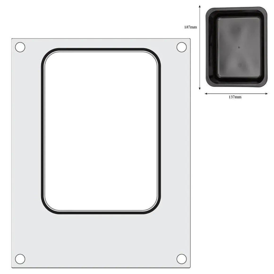 Hendi Traysealer matrix container 187x137 mm