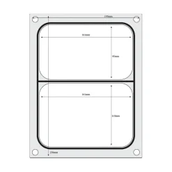 Hendi Traysealer matrix Twee-delige container 227x178 mm