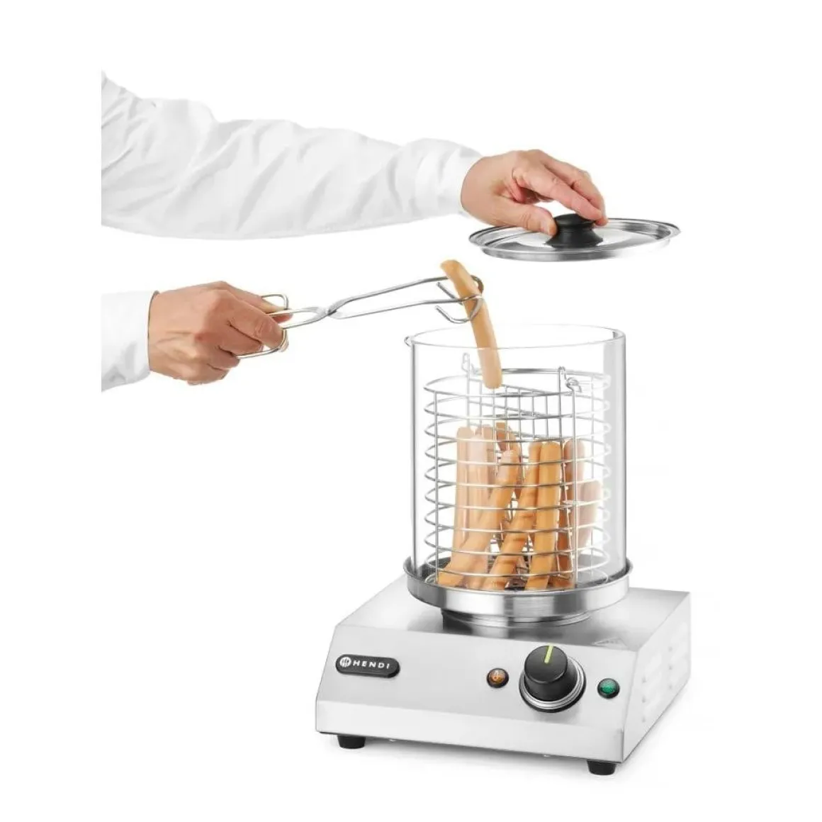 Hendi Worstenwarmer met glazen container