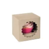 HoM Cupcake Doosje 1 Kraft (incl. tray met venster) 100st.