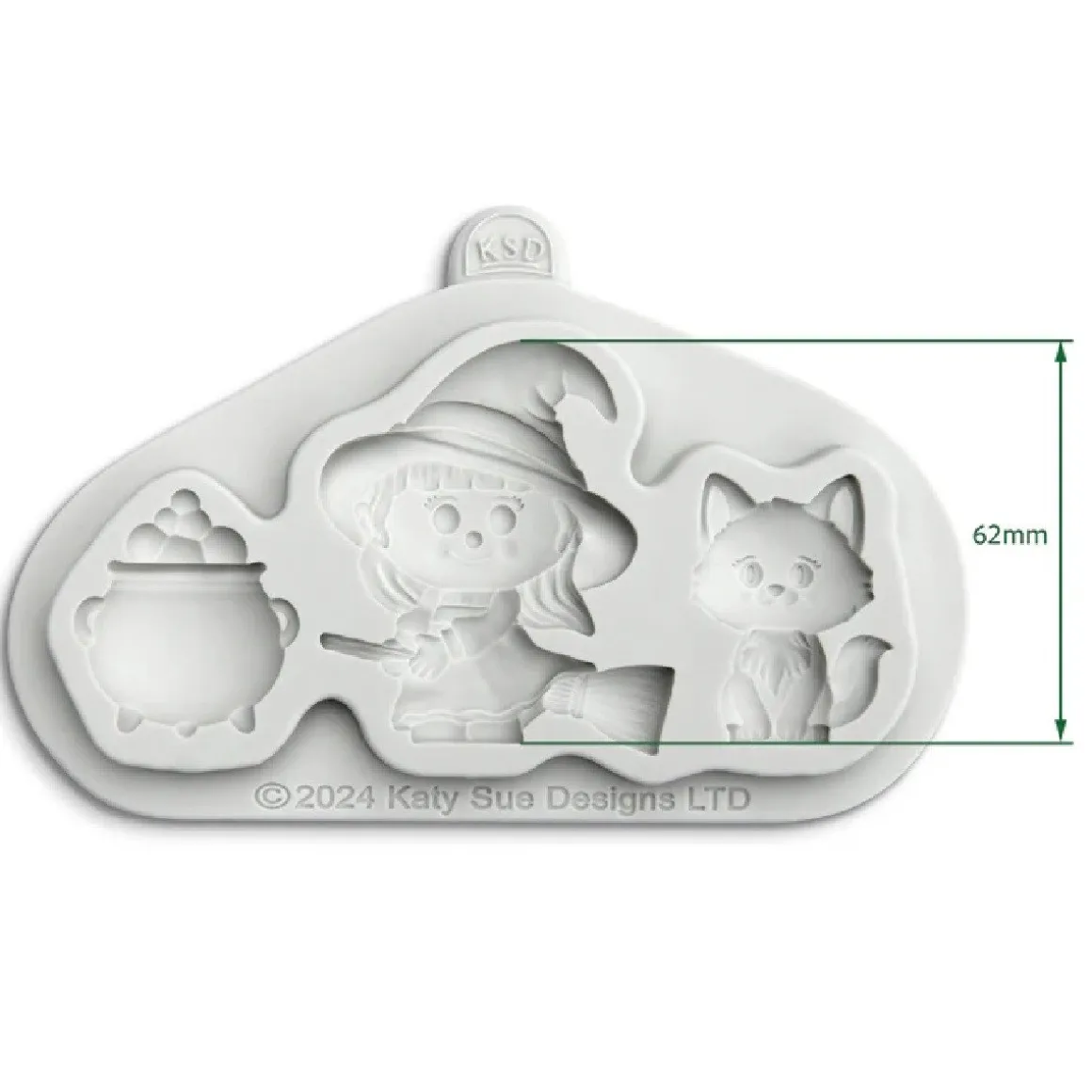 Katy Sue Mold Halloween Heks, Kat en Ketel