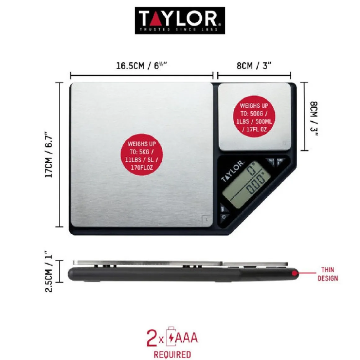 Kitchen Craft Dubbele Precisie Weegschaal 5kg