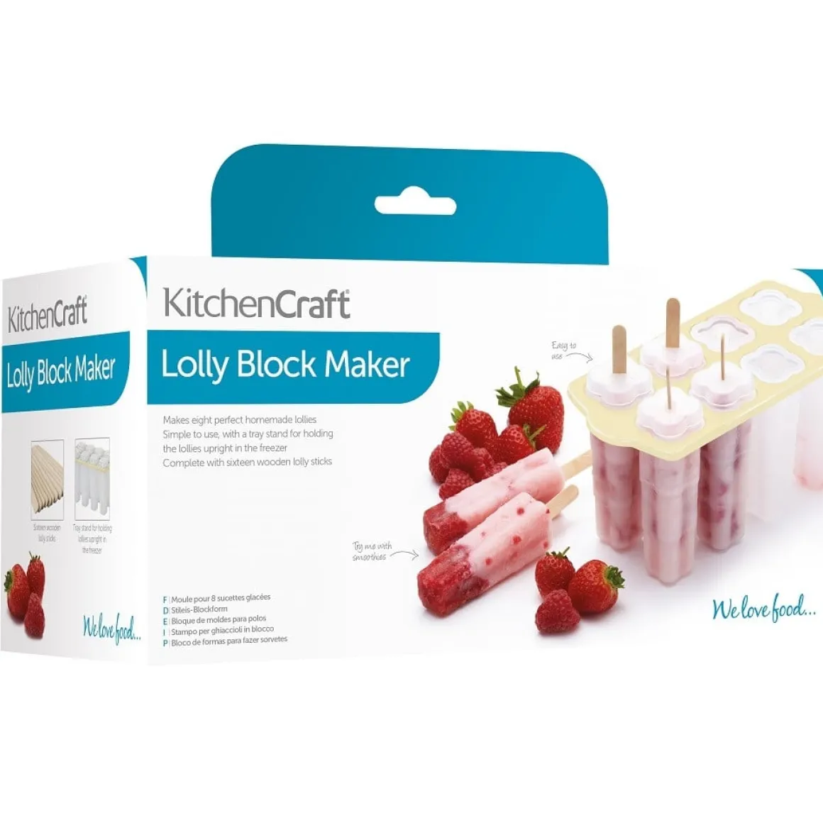 Kitchen Craft IJsvorm voor 8 IJsjes (incl 16 ijsstokjes)