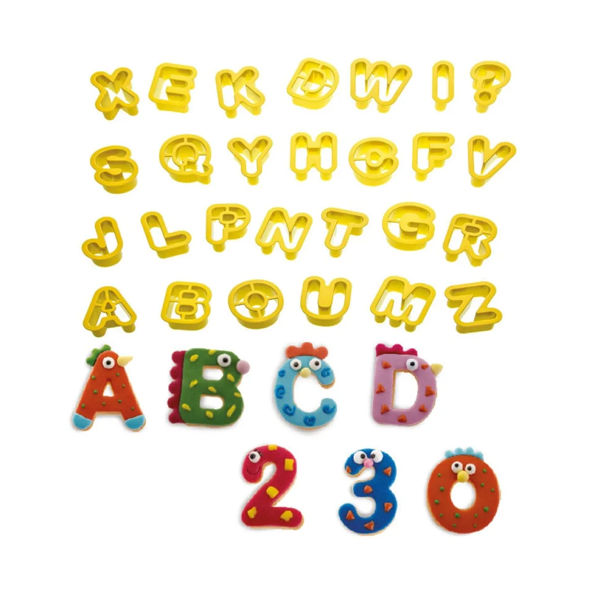 Koekjes Uitstekers Cijfers en Alfabet Set/36