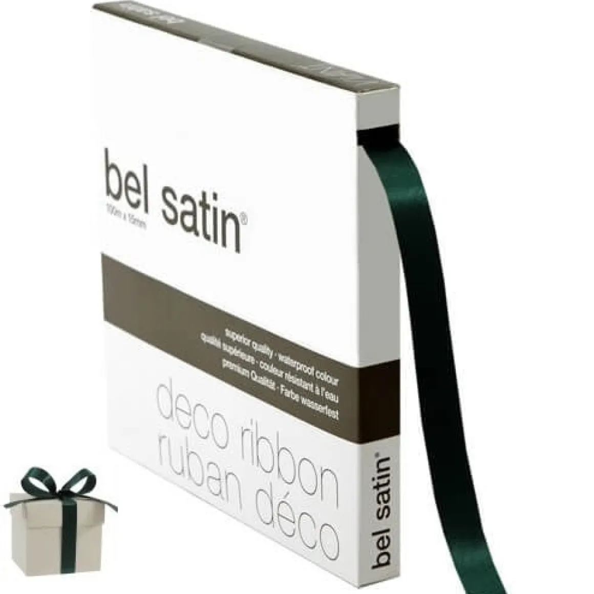 Lint Satijn Donker Groen 15mmx100m