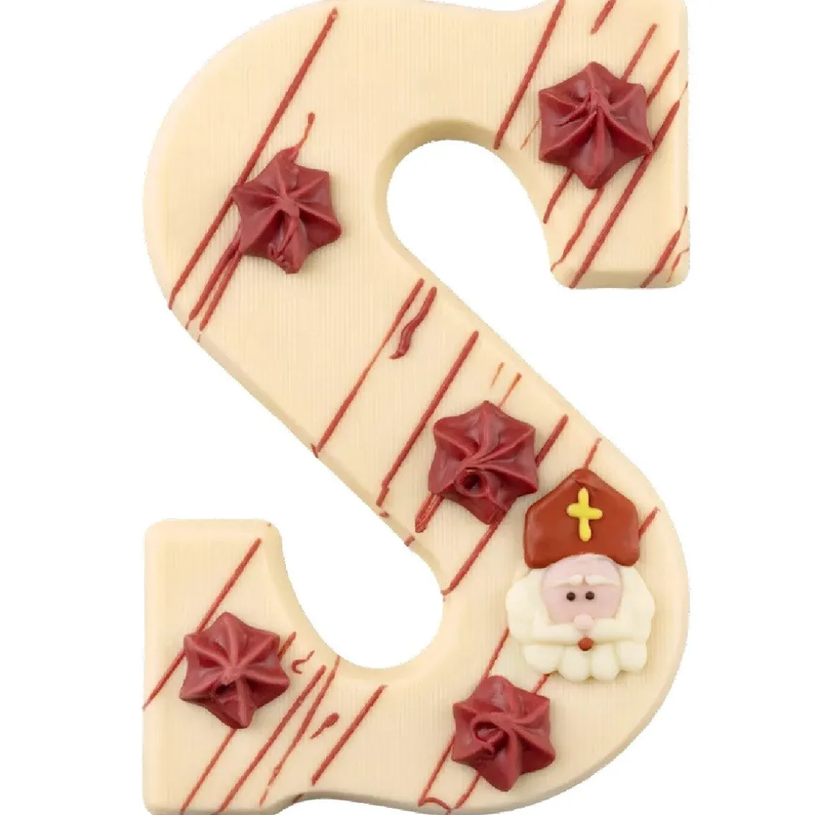 Luxe Chocoladeletter Wit -Letter S- 220g