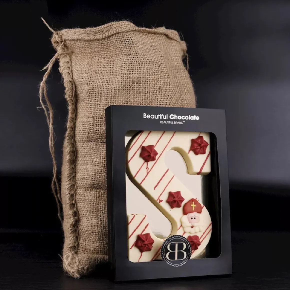 Luxe Chocoladeletter Wit -Letter S- 220g