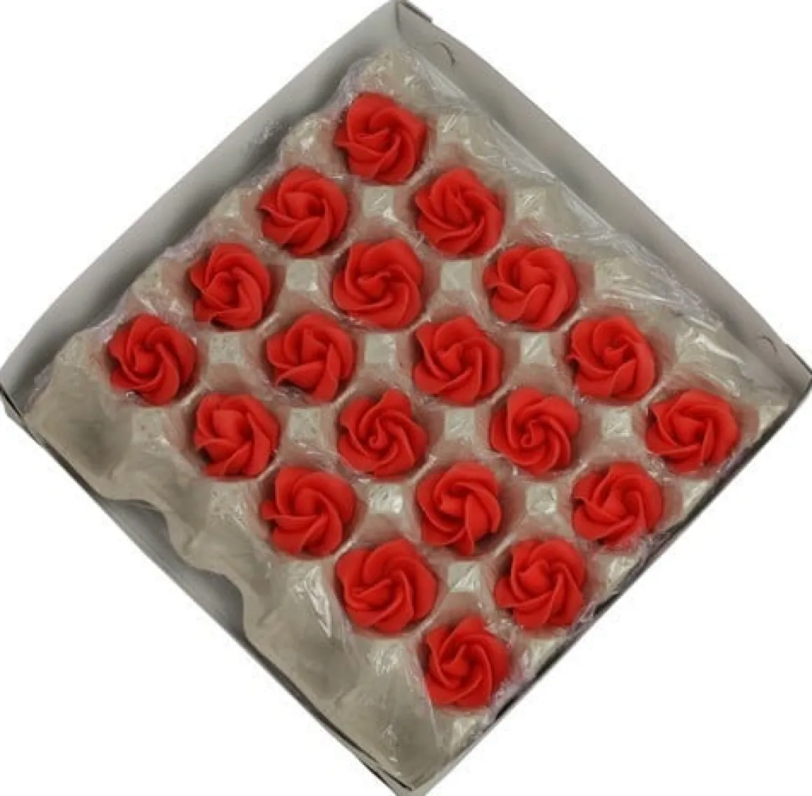 Marsepein rozen 6 blads 40mm 10 stuks, Rood Luxe