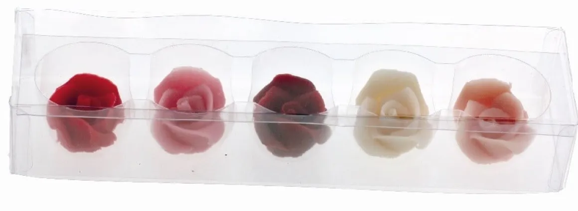 Marsepein Rozen 5 Blads 40mm 5 stuks, ass.