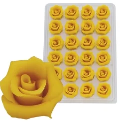 Marsepein Rozen Geel 6-blads 25mm (24 st.)