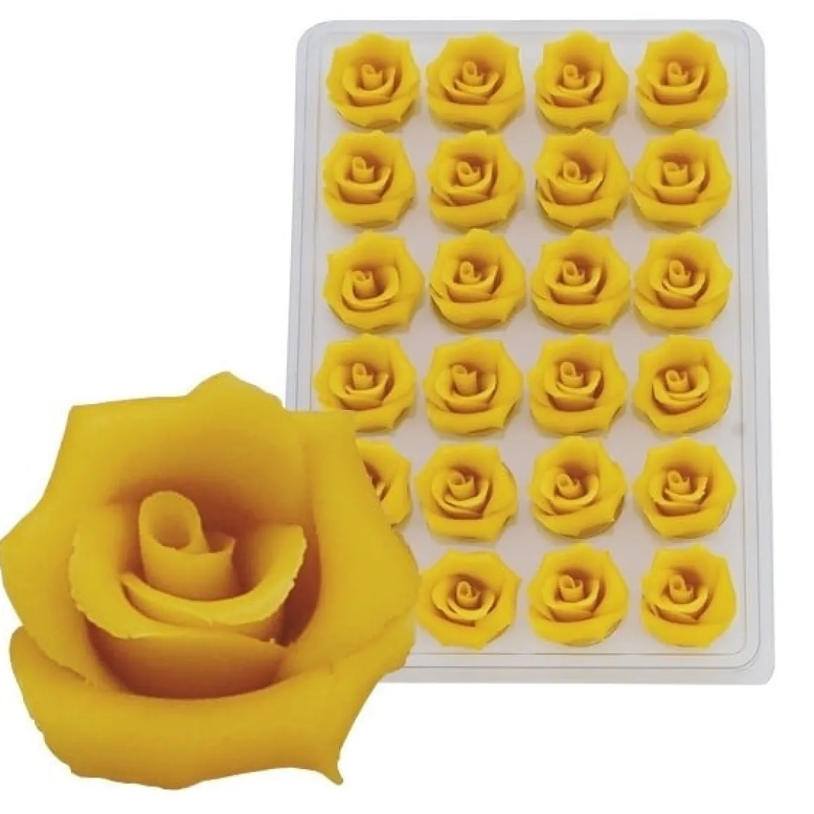 Marsepein Rozen Geel 6-blads 25mm (24 st.)