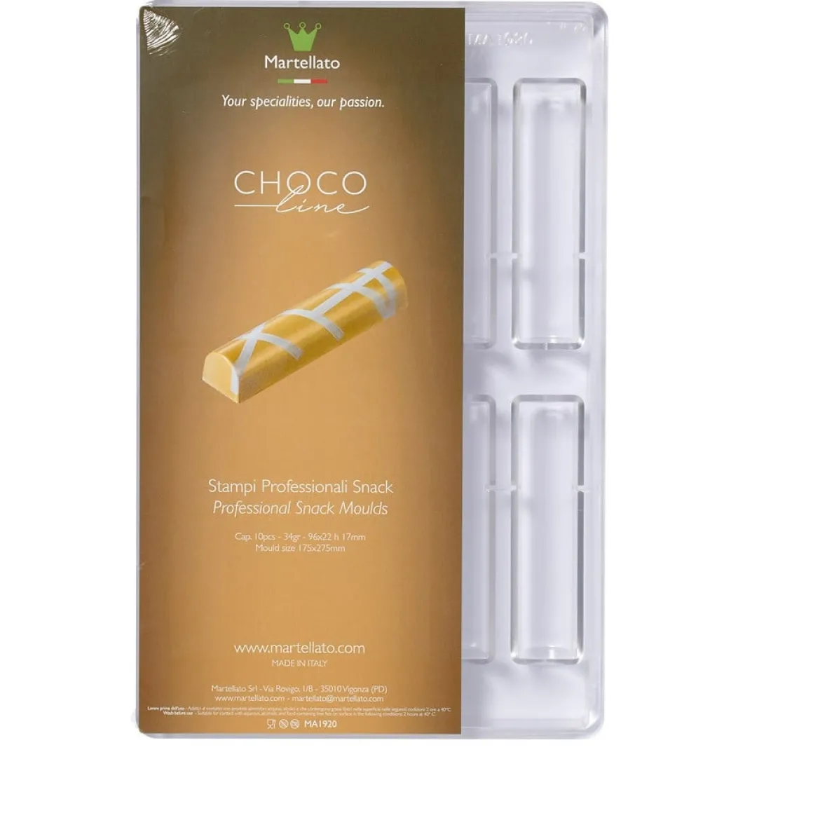 Martellato Bonbonvorm Curvy Snack (10x) 96x22x17mm