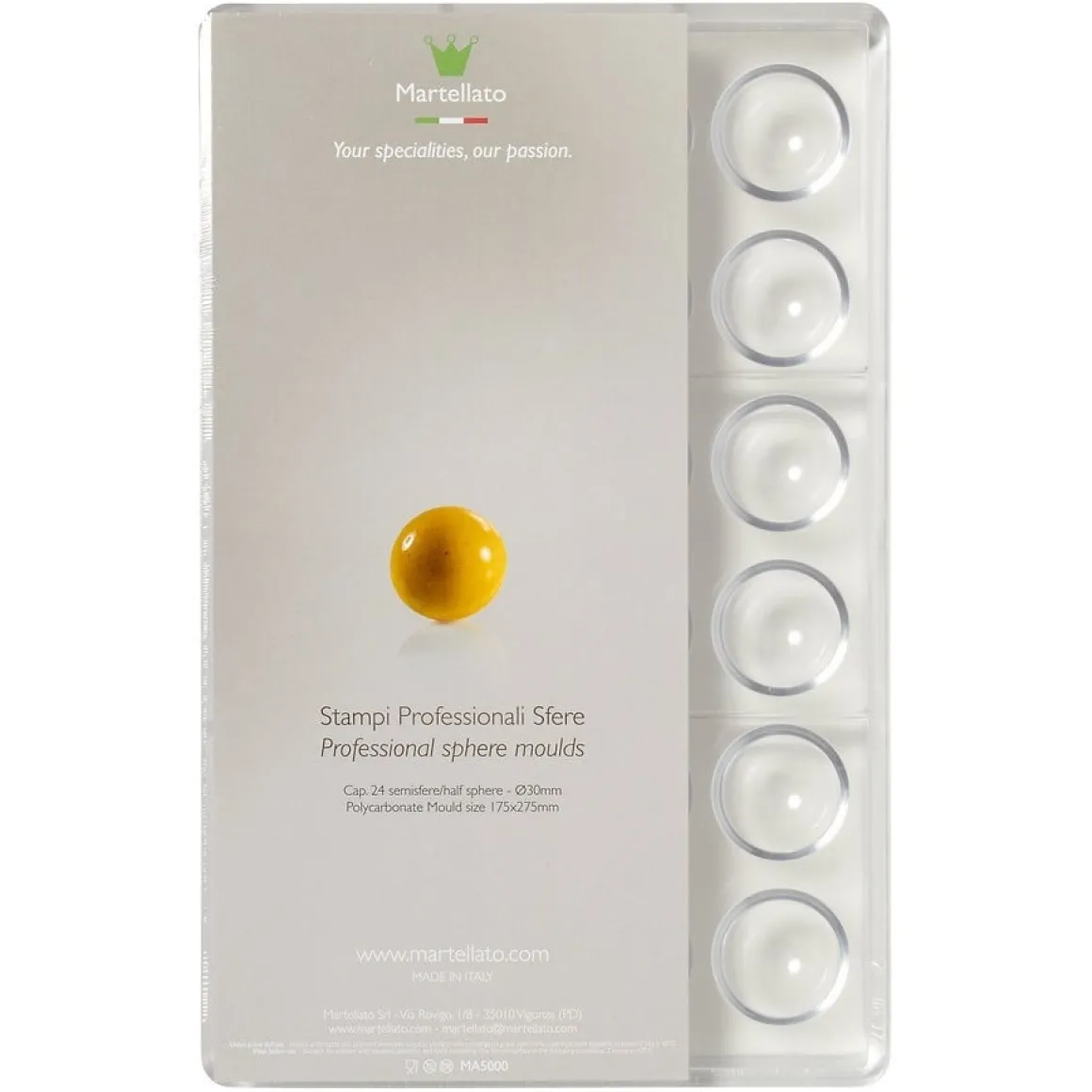 Martellato Bonbonvorm Halve Bol klein (24x) Ø30 mm