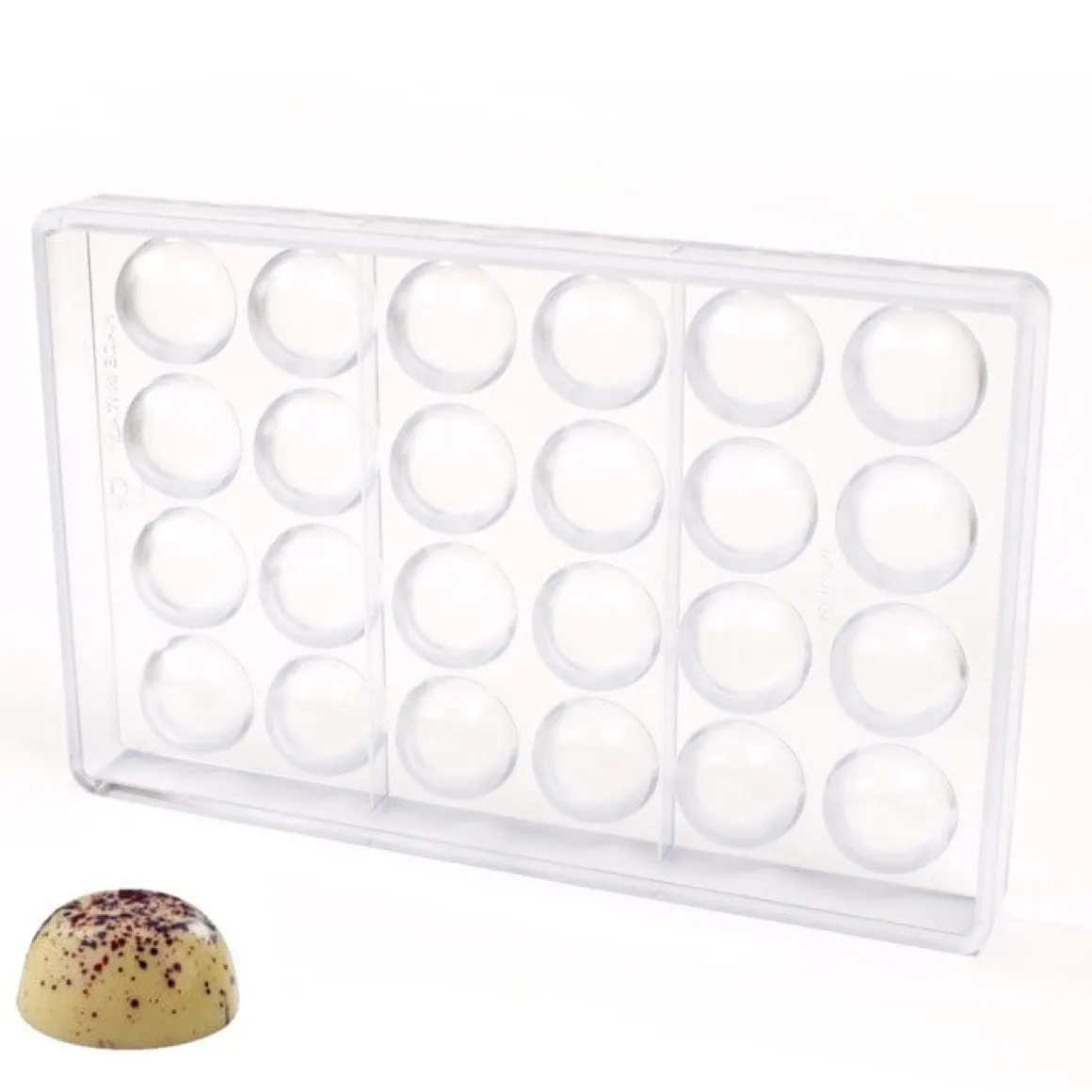 Martellato Bonbonvorm Halve Bol Vlak (24x) Ø35 mm**