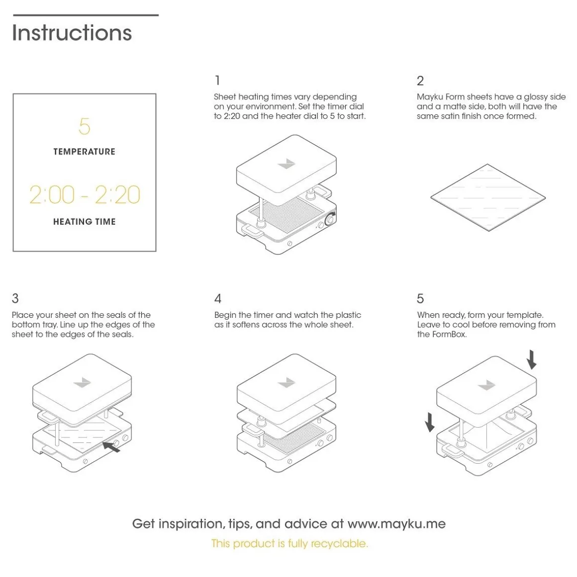 Mayku Sheets t.b.v. Formbox 30 stuks